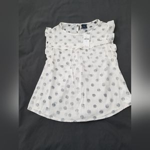 Gapkids Short Ruffle Sleeve Top, NWT, Size S (6-7)